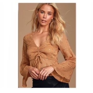 Lulus chiffon metallic star top size small